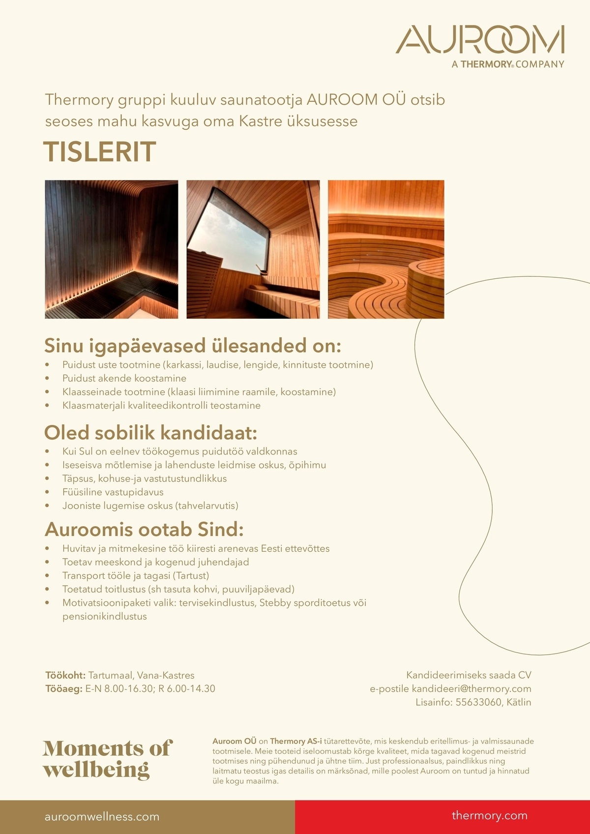 Auroom OÜ Tisler (Kastre)