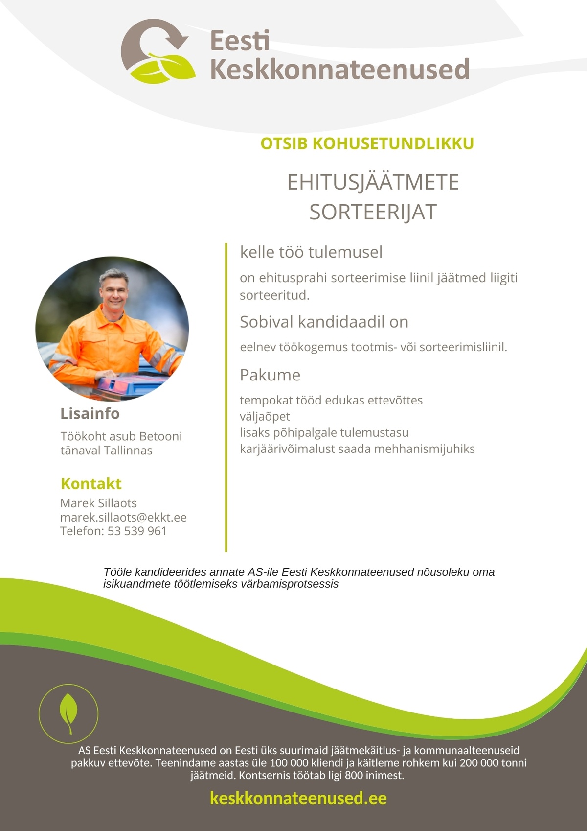 Eesti Keskkonnateenused AS Ehitusjäätmete sorteerija