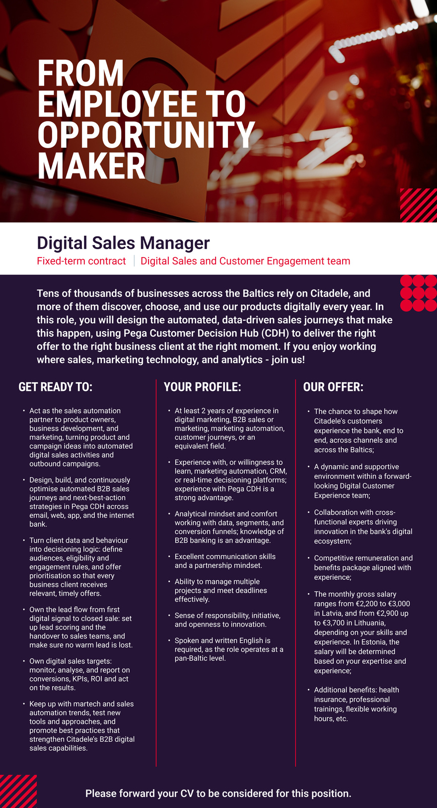 AS CITADELE BANKA EESTI FILIAAL Digital Sales Manager