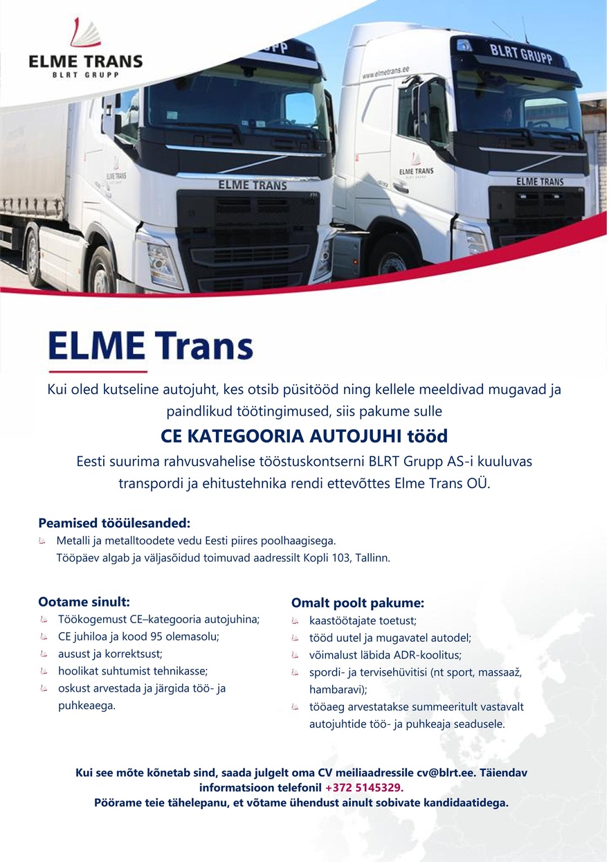 Elme Trans CE autojuht