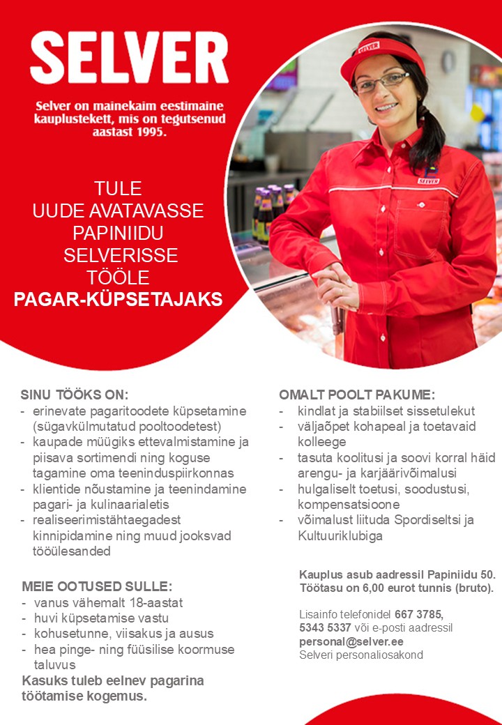 Selver Pagar-küpsetaja uues avatavas Papiniidu Selveris