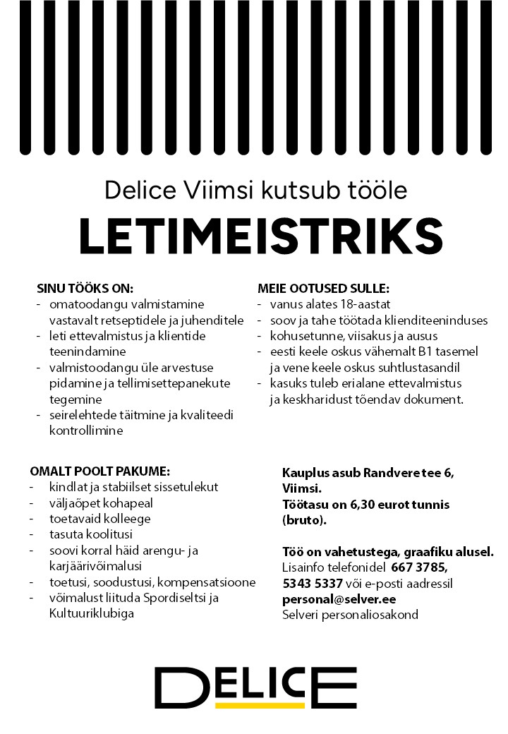 Selver Letimeister Delice Viimsi kaupluses