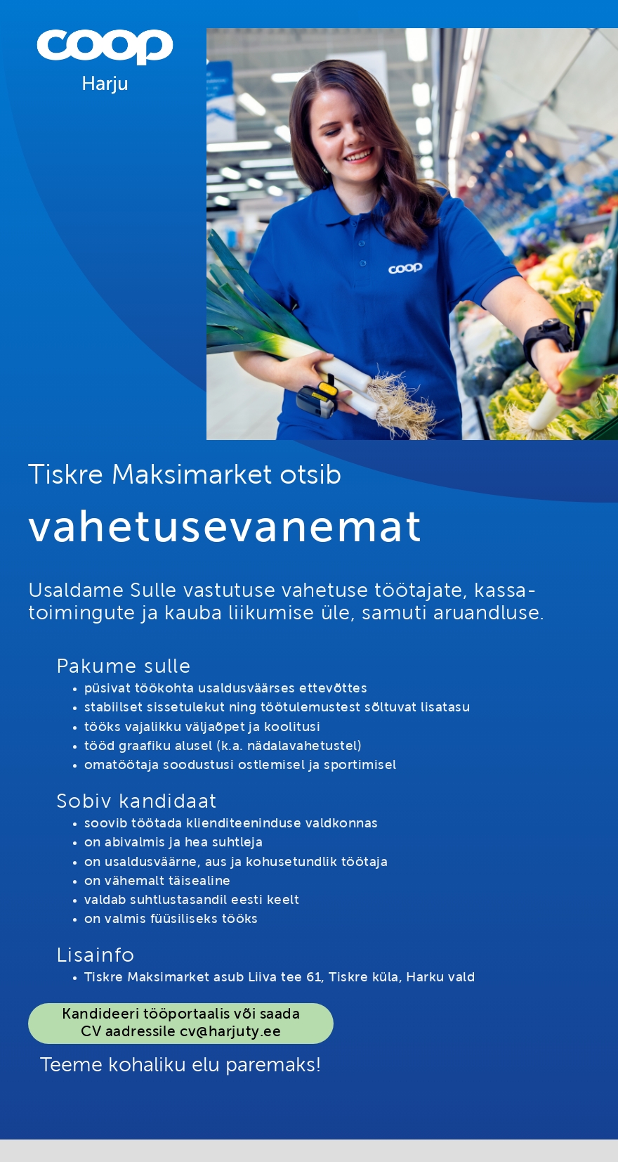 Harju Tarbijate Ühistu Tiskre vahetusevanem