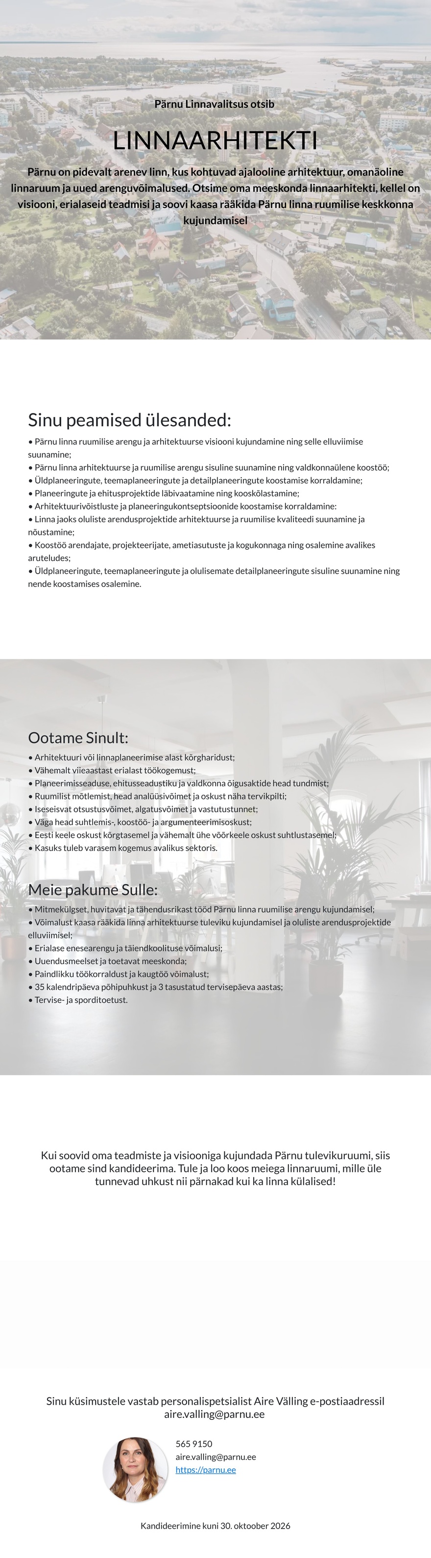 Pärnu Linnavalitsus Linnaarhitekt