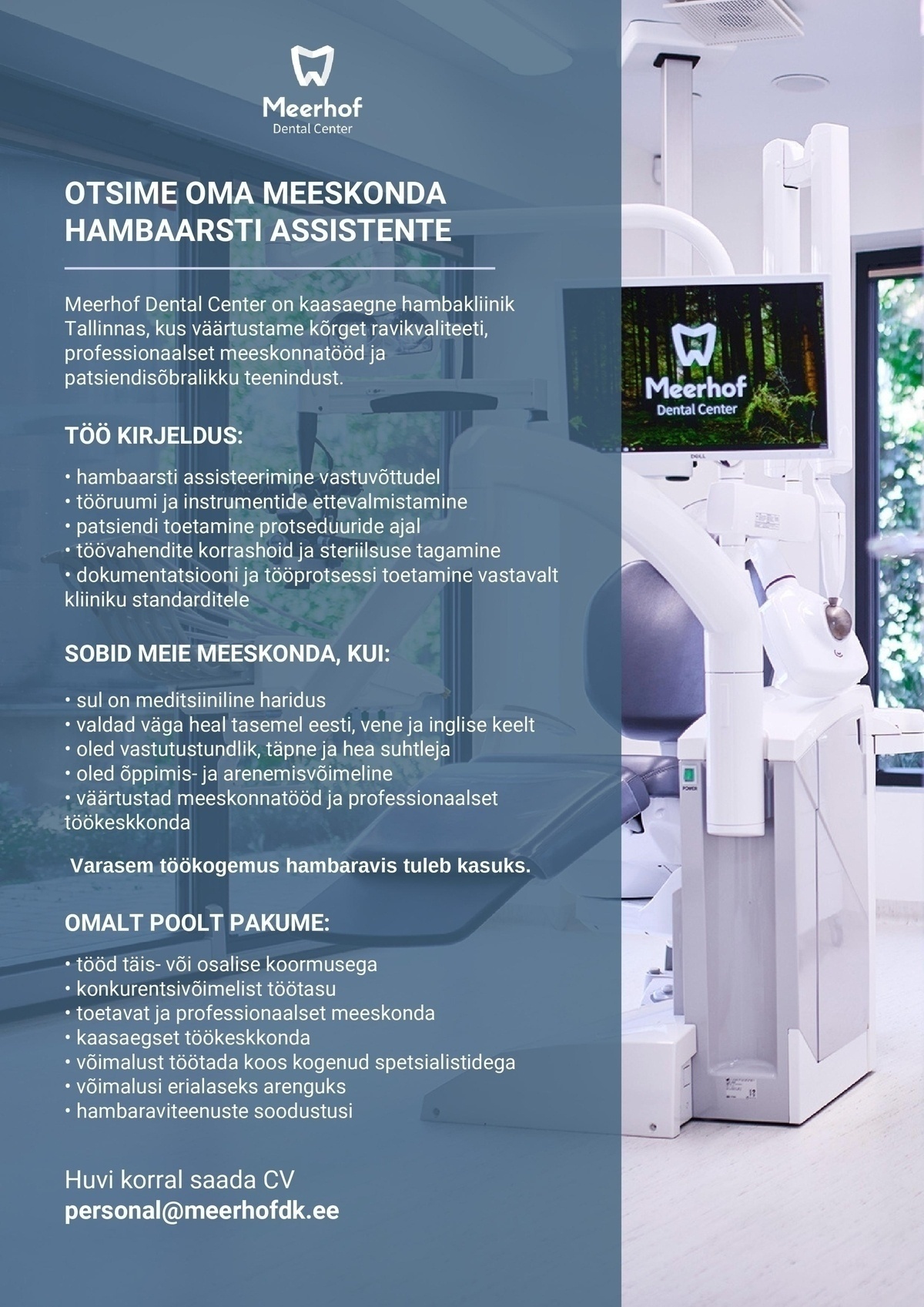 MeerhofDC OÜ Hambaarsti assistent