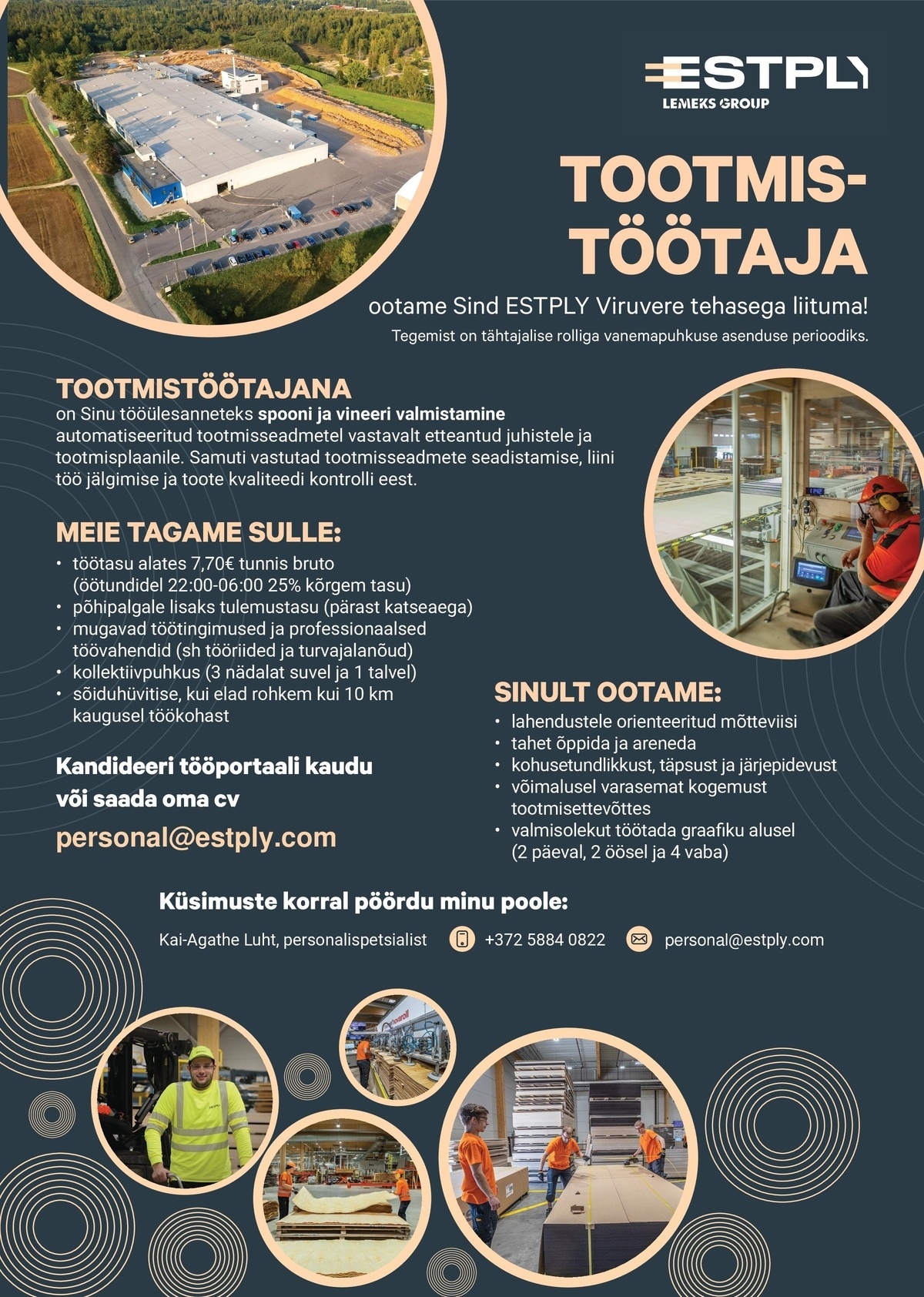 ESTONIAN PLYWOOD AS Tootmistöötaja