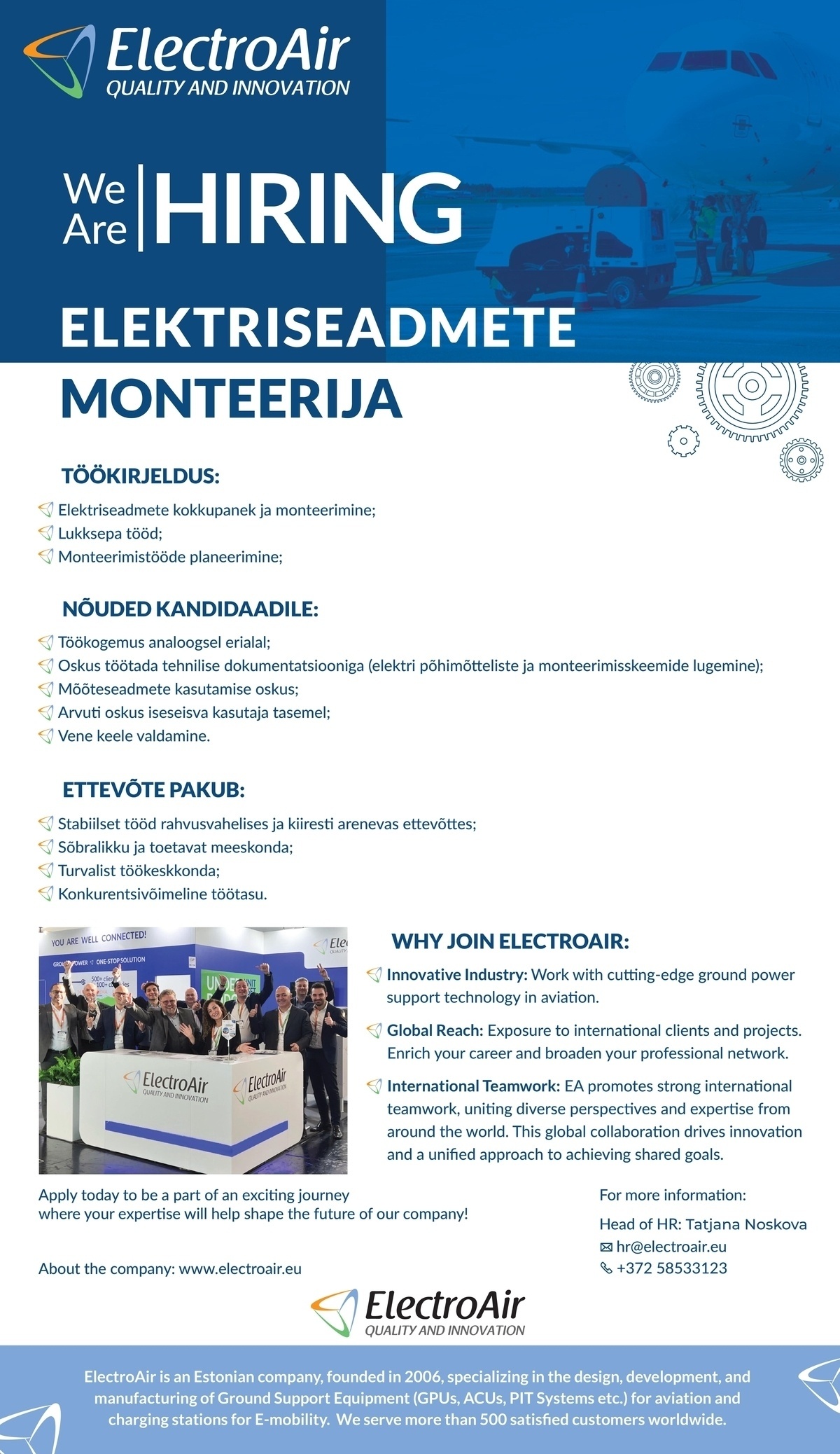 ELECTROAIR OÜ Elektriseadmete Monteerija