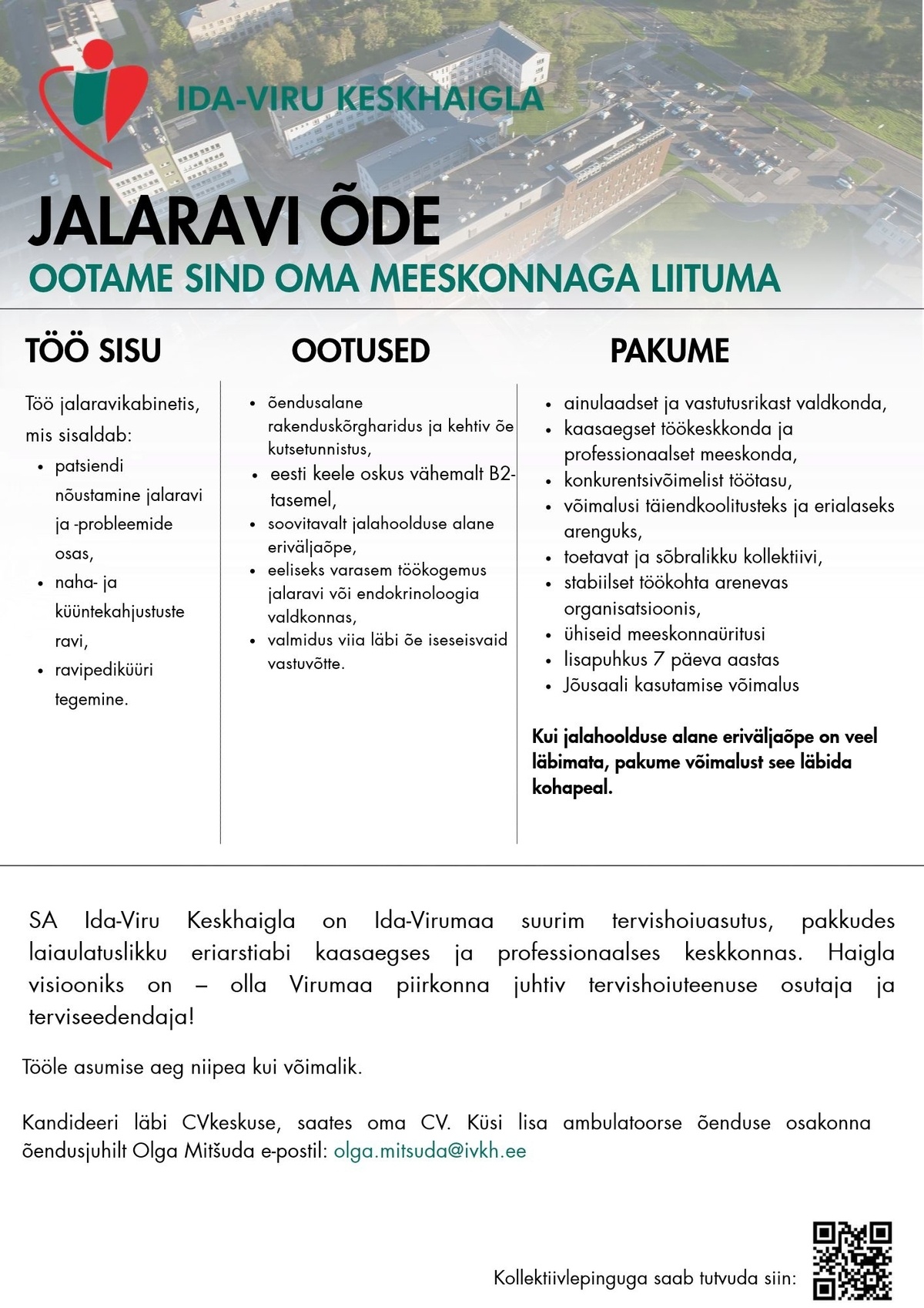 Ida-Viru Keskhaigla SA Jalaravi õde