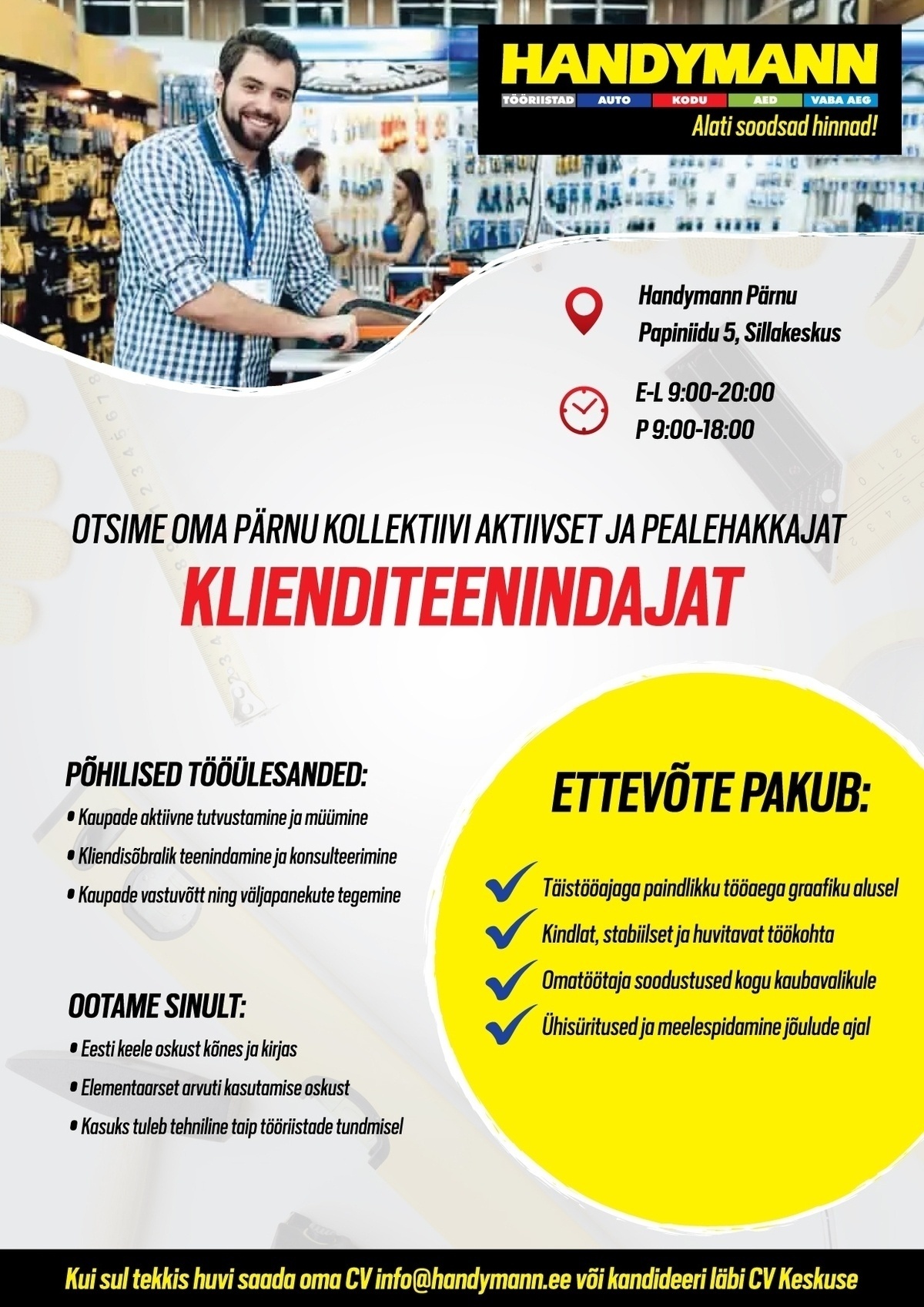 Handymann OÜ Klienditeenindaja Pärnu Handymanni