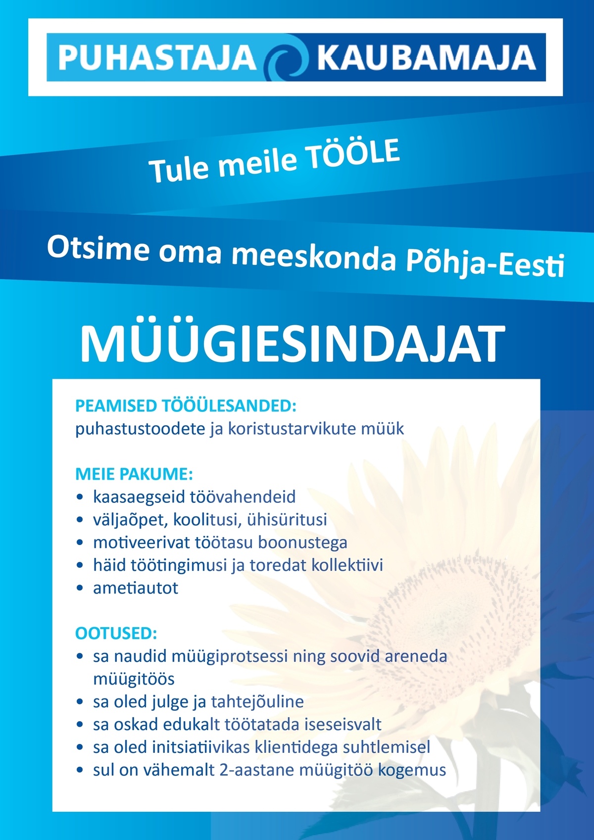 AS Ebeta Põhja-Eesti müügiesindaja