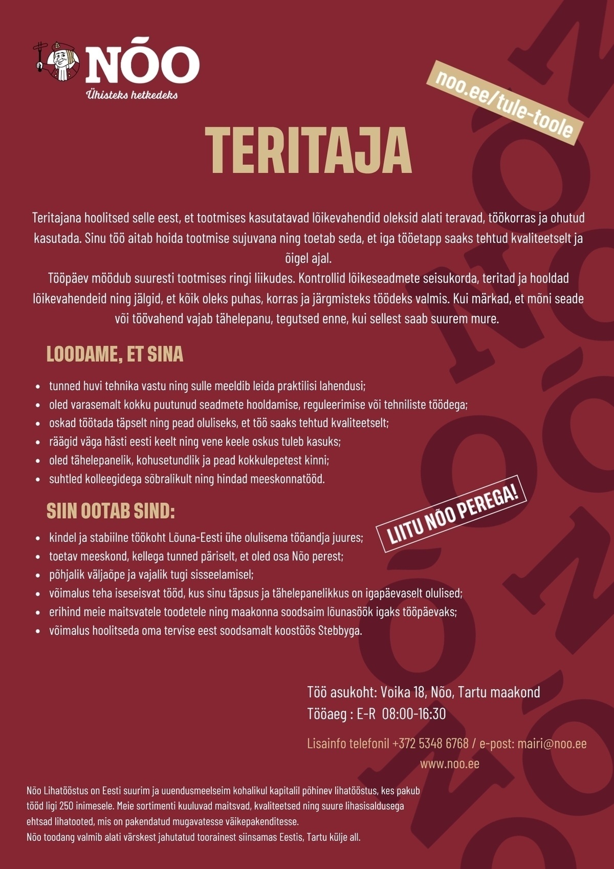 Nõo Lihatööstus OÜ Teritaja