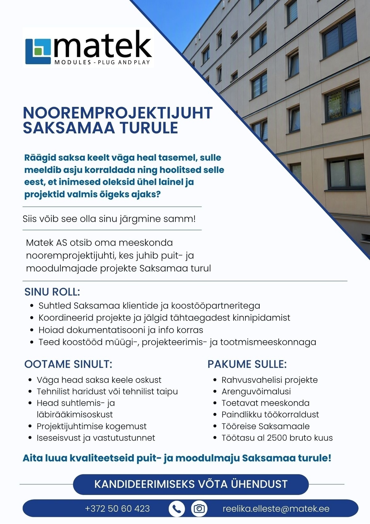 Matek AS Nooremprojektijuht