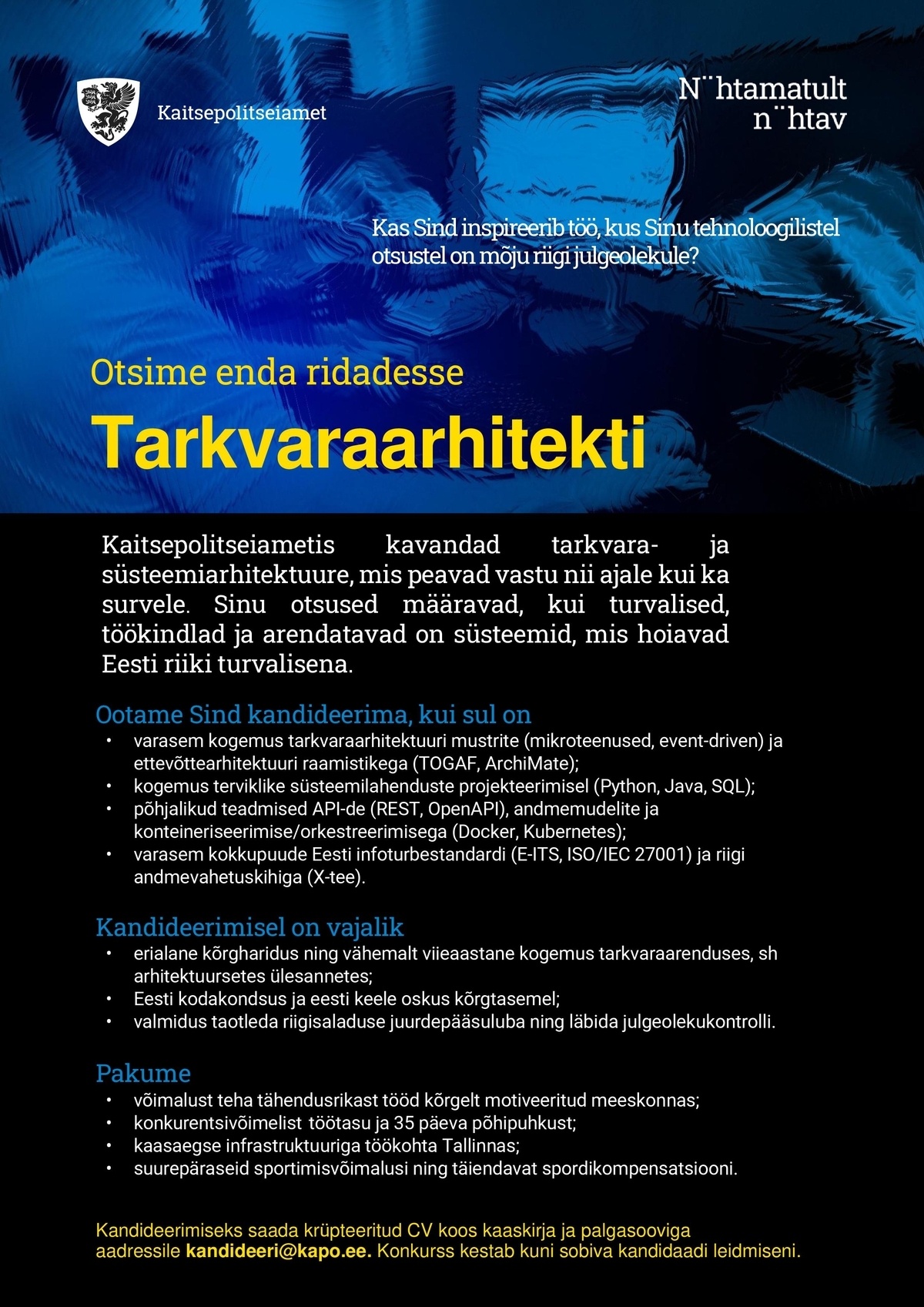 Kaitsepolitseiamet Tarkvaraarhitekt