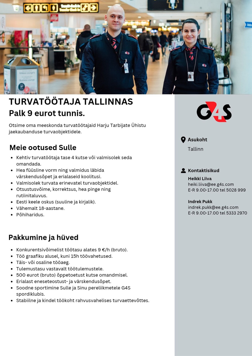 AS G4S Eesti Turvatöötaja Tallinnas