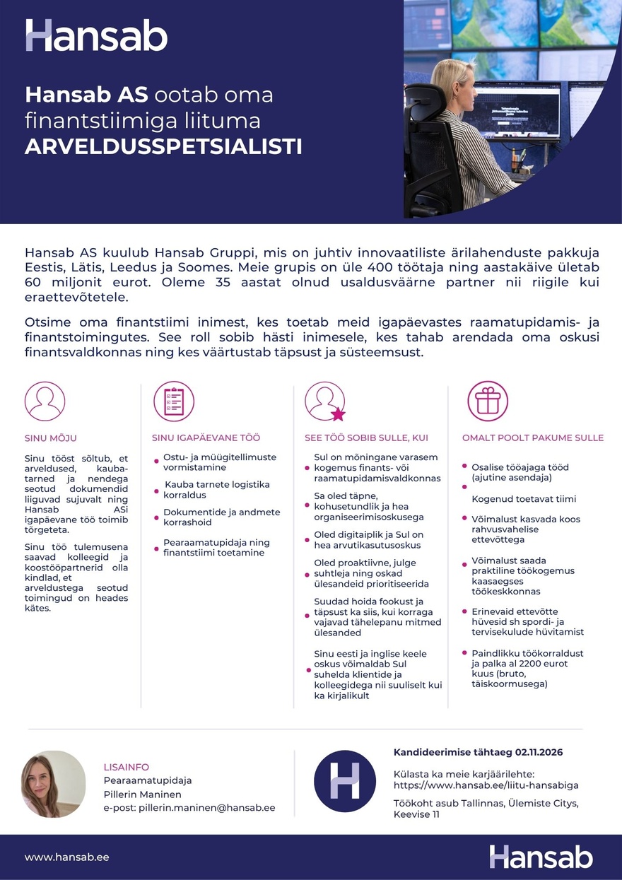 Hansab AS Arveldusspetsialist