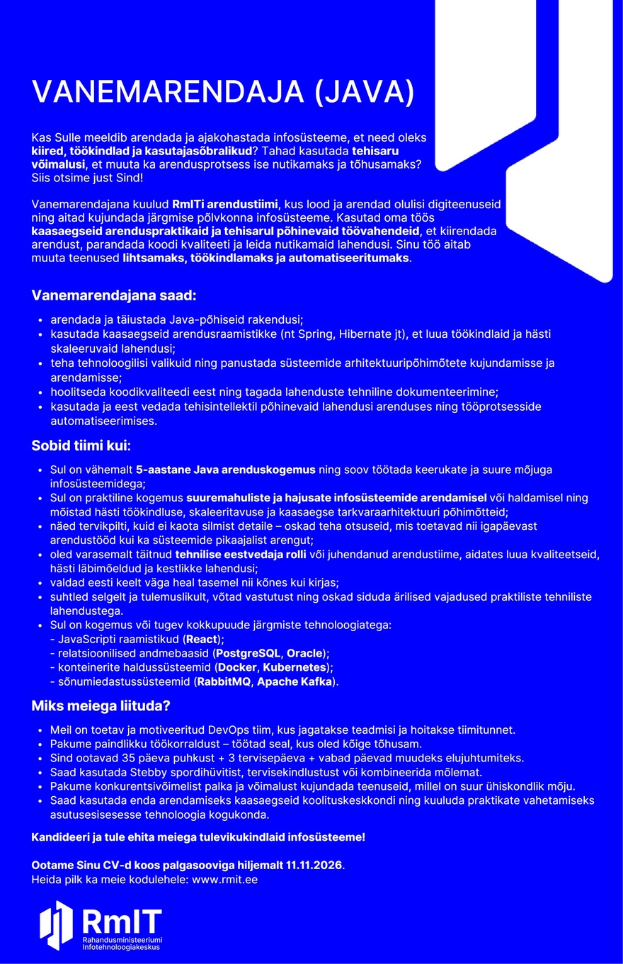 RmIT Vanemarendaja (Java)