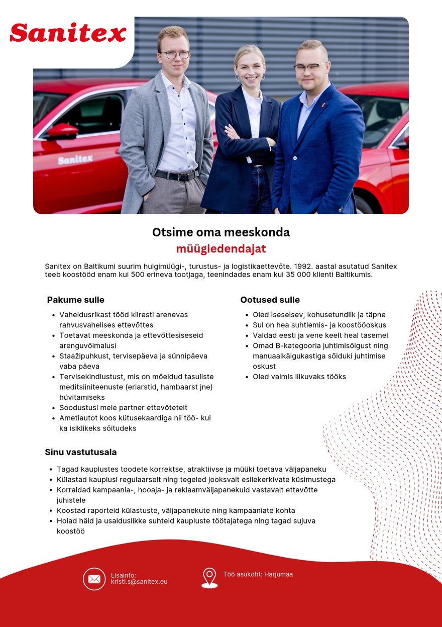 Sanitex OÜ Müügiedendaja