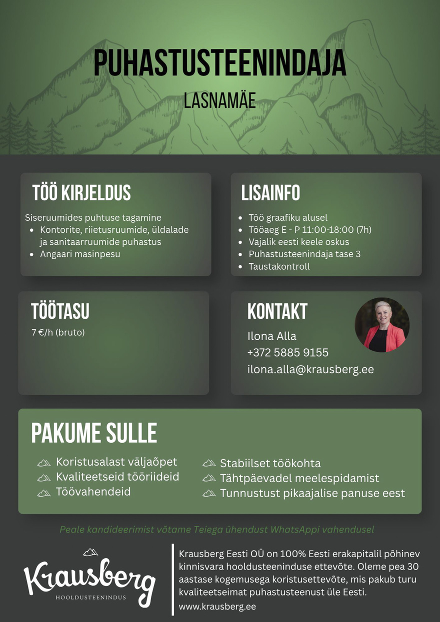 Krausberg Eesti OÜ Puhastusteeninidaja Lasnamäe