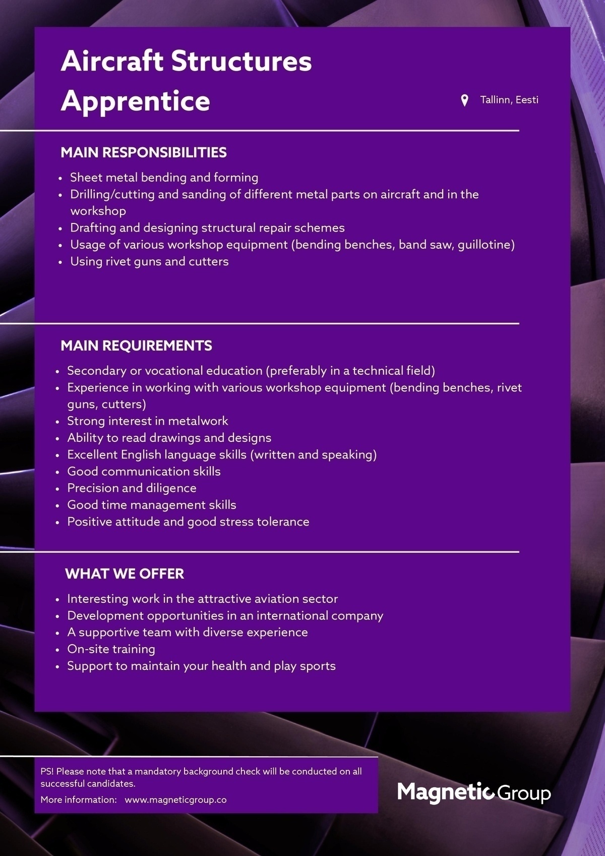 Magnetic MRO AS Aircraft Structures Apprentice