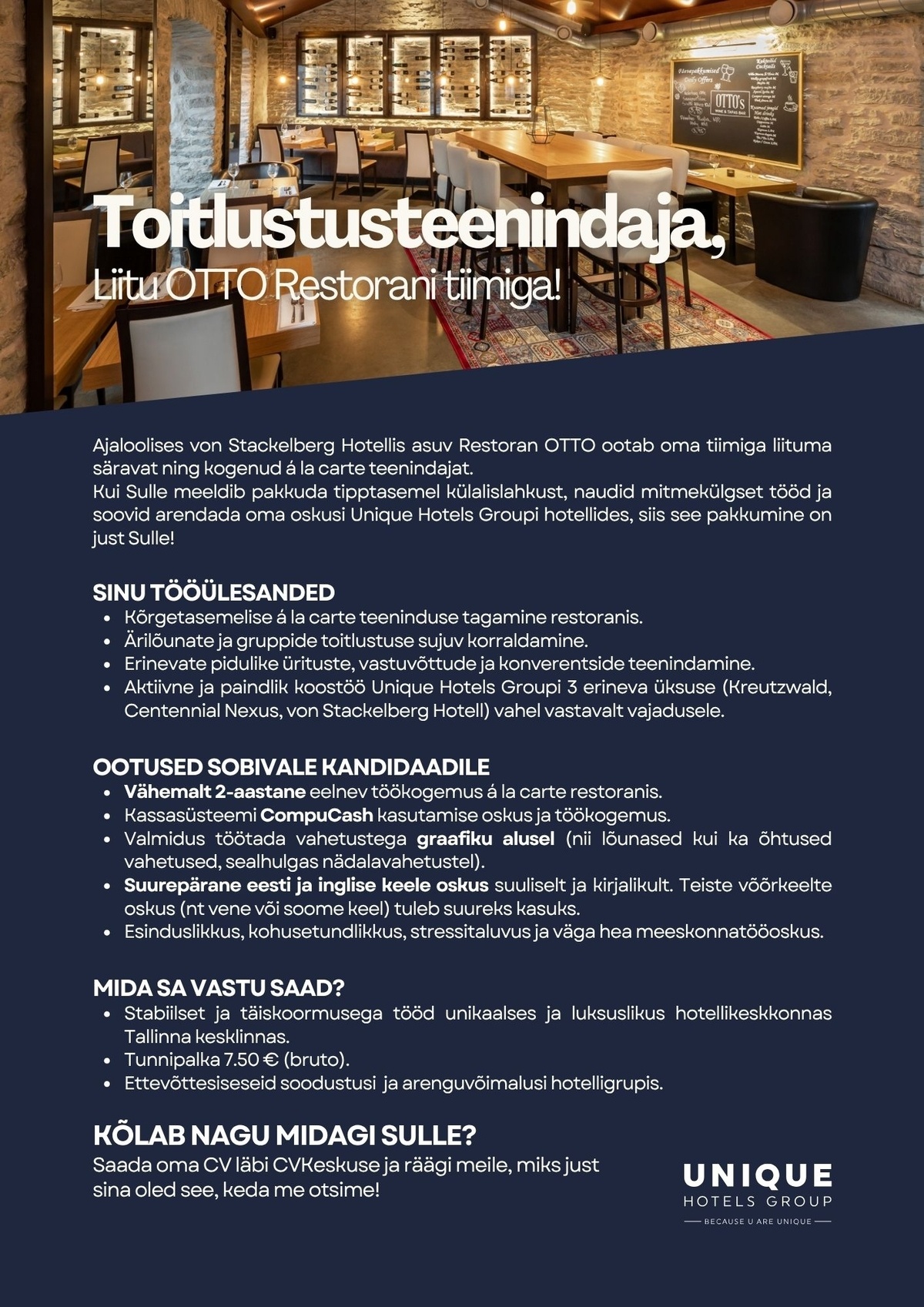 Unique Hotels Group Toitlustusteenindaja