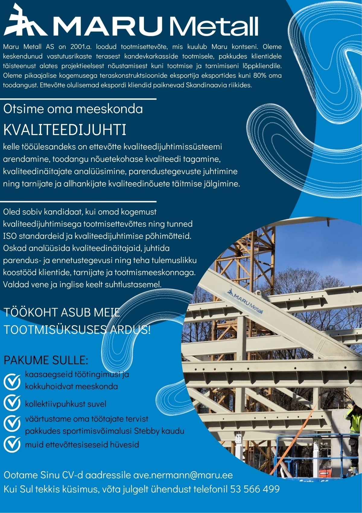 Maru Metall AS Kvaliteedijuht