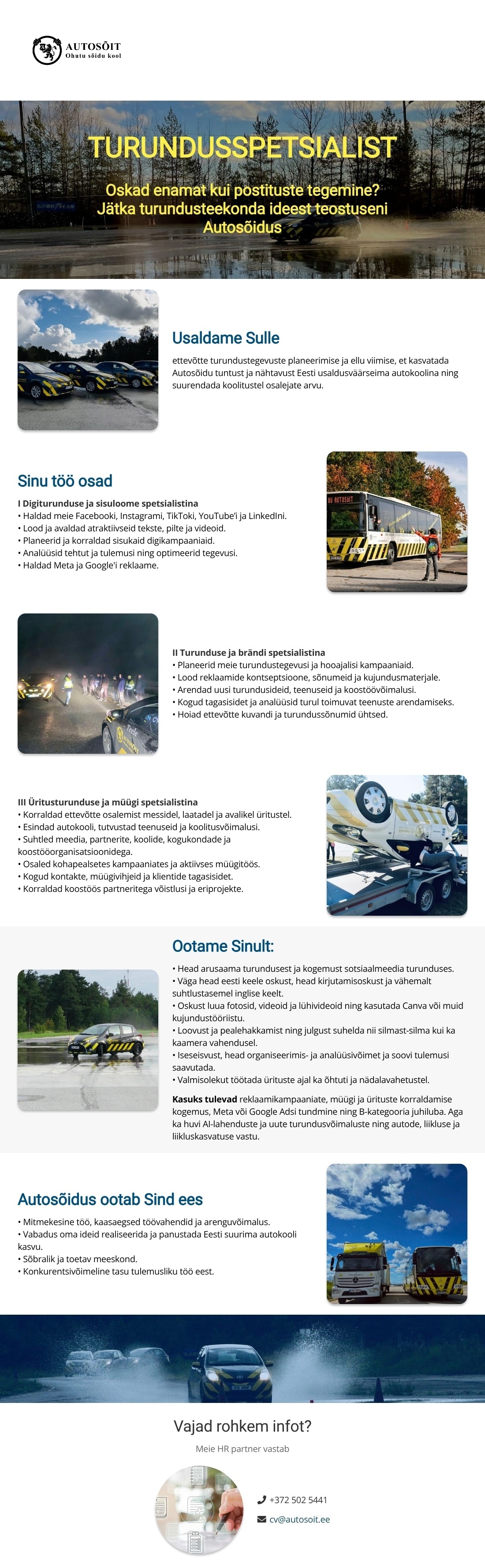 Autosõit OÜ Turundusspetsialist