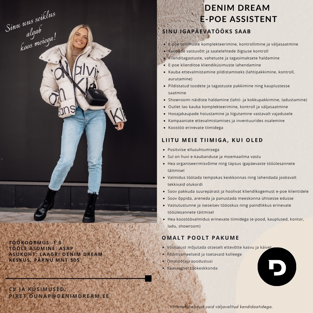 Põldma Kaubanduse AS DENIM DREAM E-POE ASSISTENT