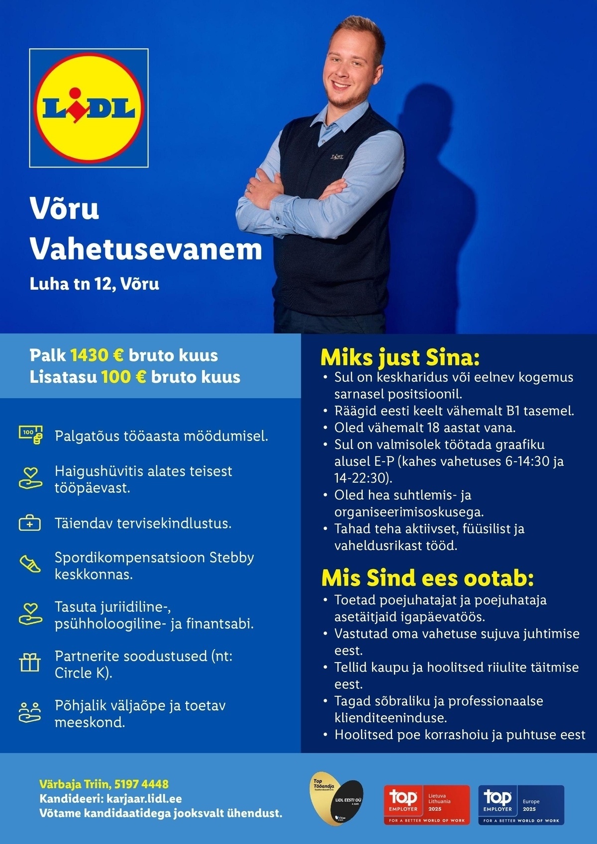 Lidl Eesti OÜ Võru vahetusevanem ( Luha tn 12, Võru)