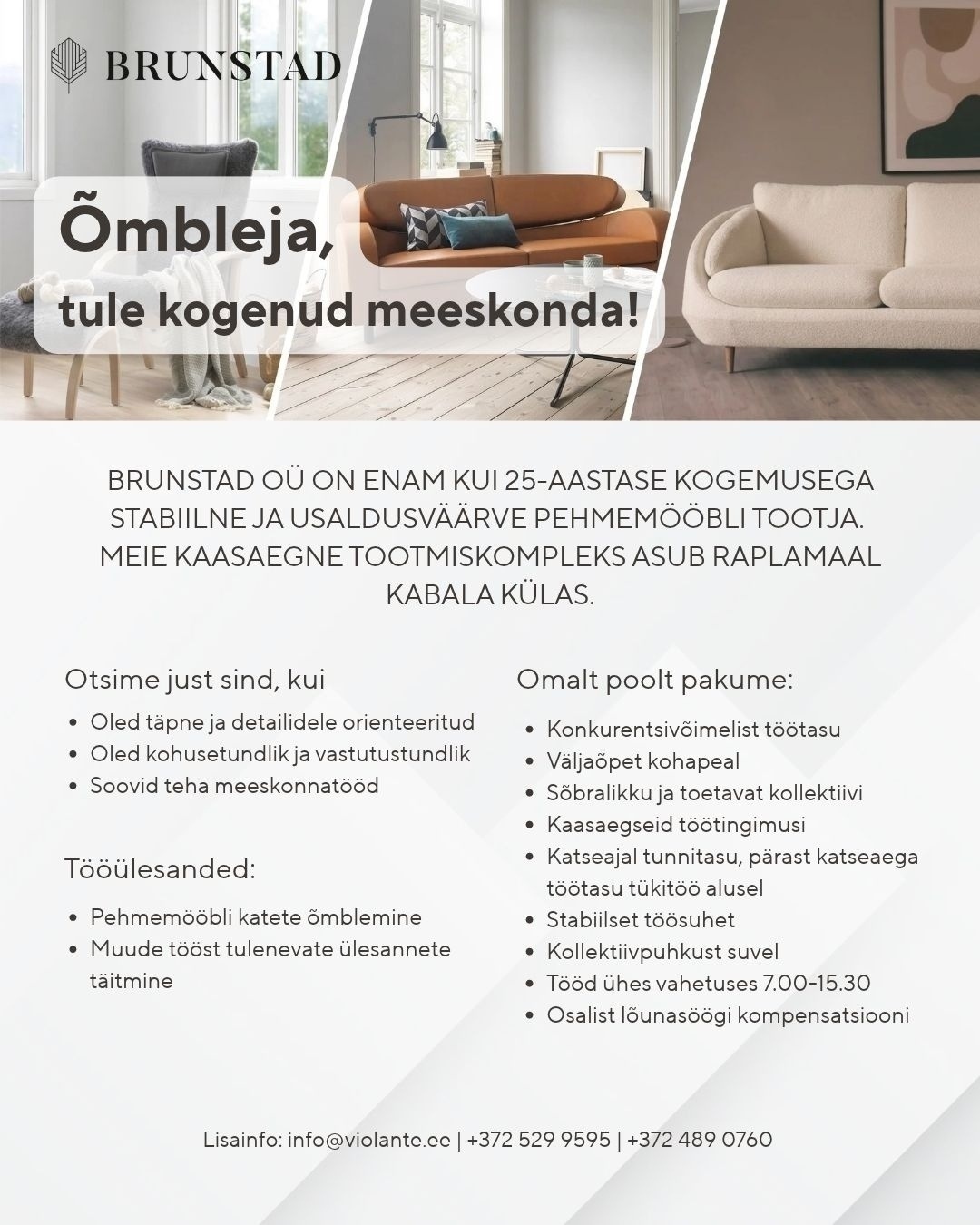 Brunstad OÜ Õmbleja