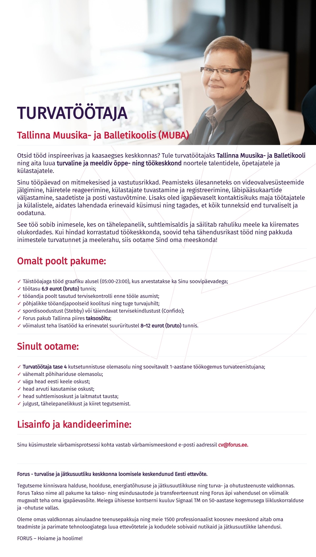 Forus Security AS Turvatöötaja Tallinna Muusika- ja Balletikoolis