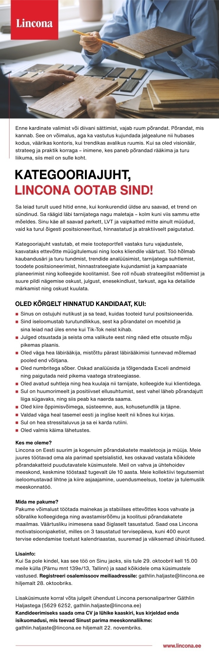 Lincona Konsult AS Kategooriajuht