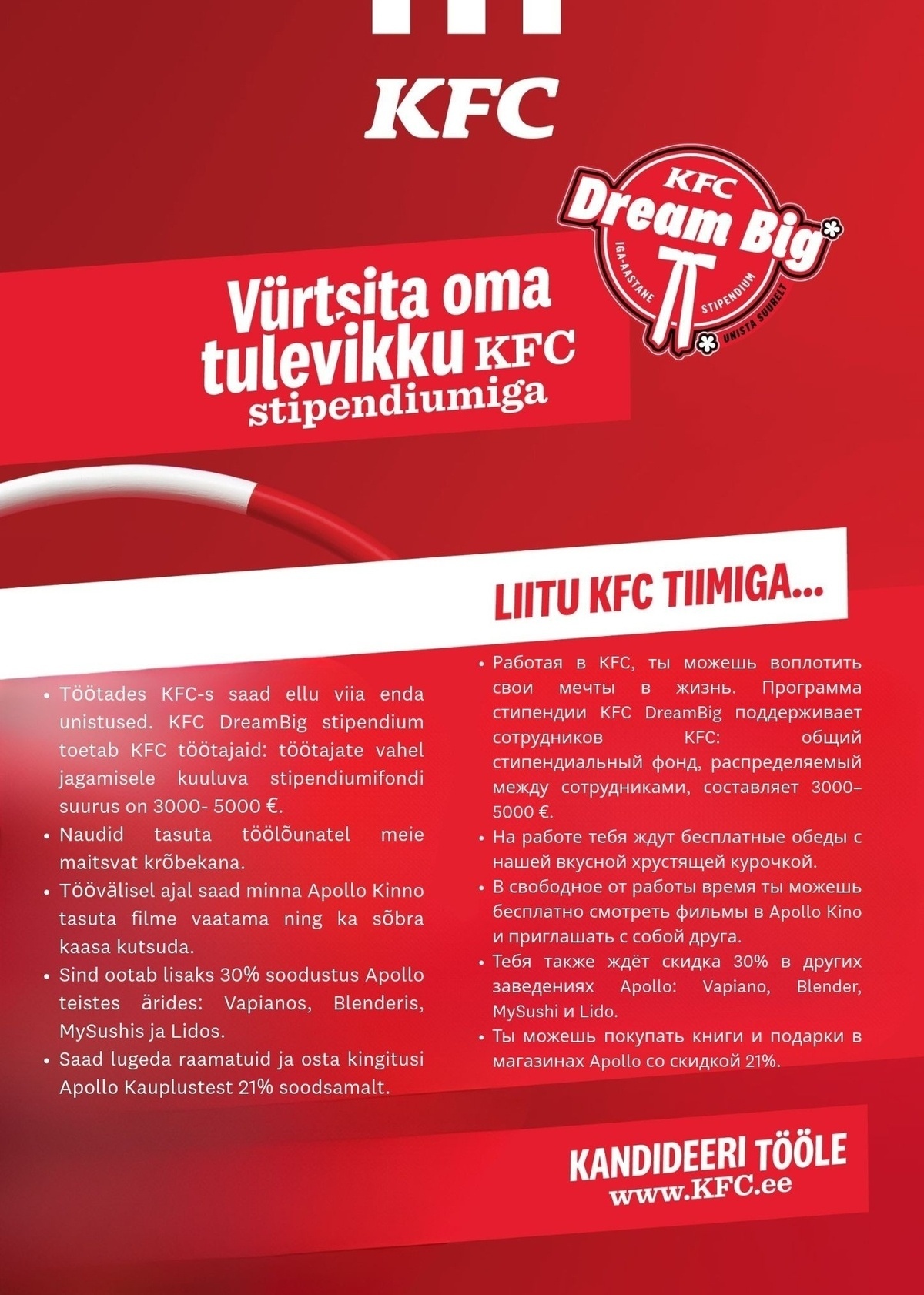 APL Fresh Food OÜ UUS KFC Viimsi otsib enda tiimi paneerijaid!/ Новый KFC Viimsi приглашает на работу панеровщиков!