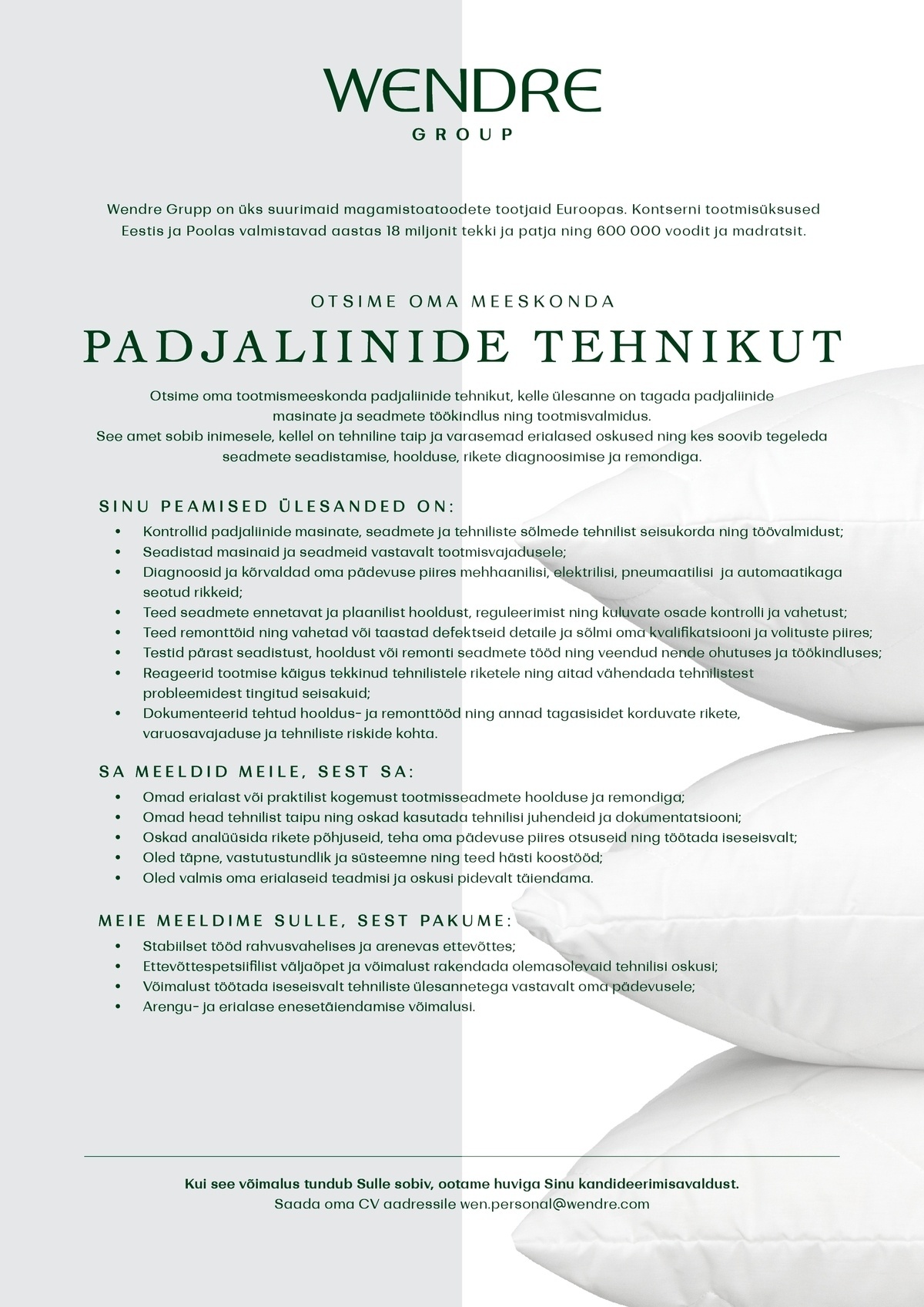 Wendre AS Padjaliinide tehnik