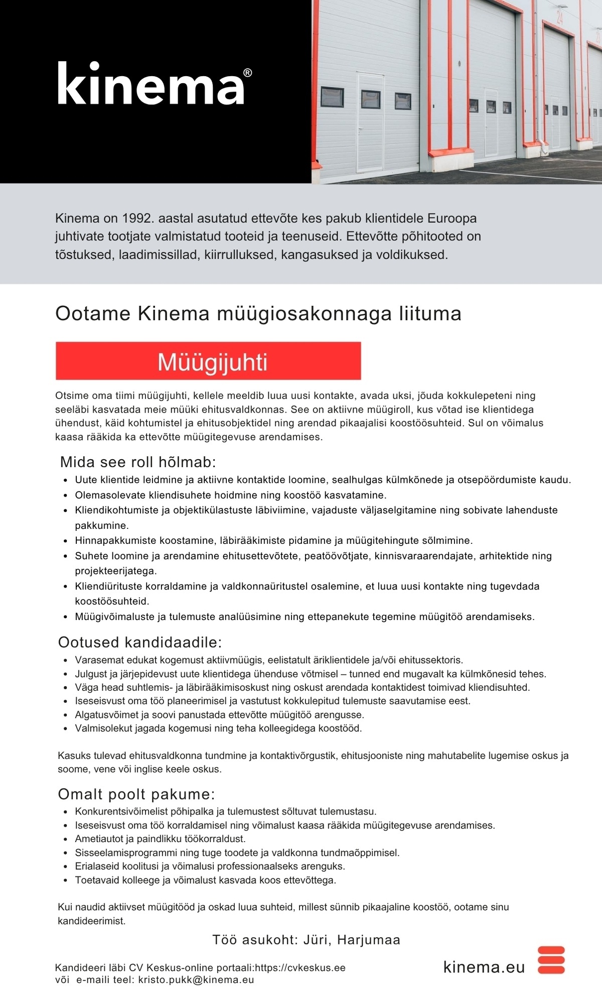 Kinema OÜ Müügijuht