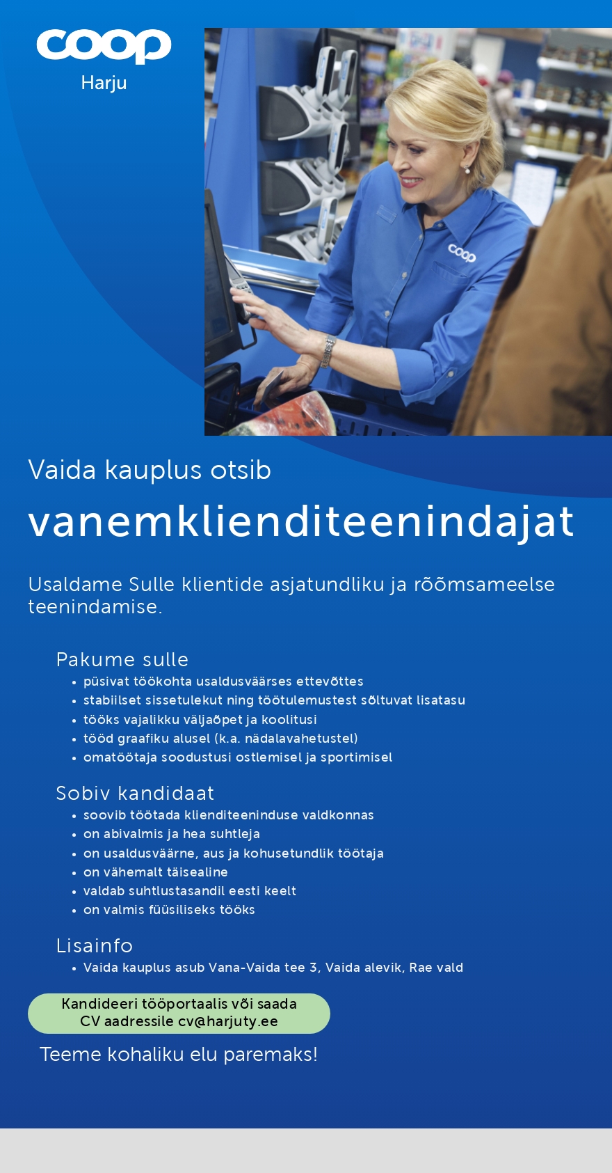 Harju Tarbijate Ühistu Vaida vanemteenindaja (Coop Harju)