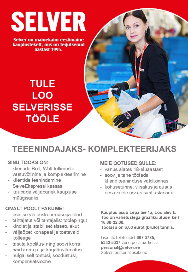 Selver Teenindaja-komplekteerija Loo Selveris