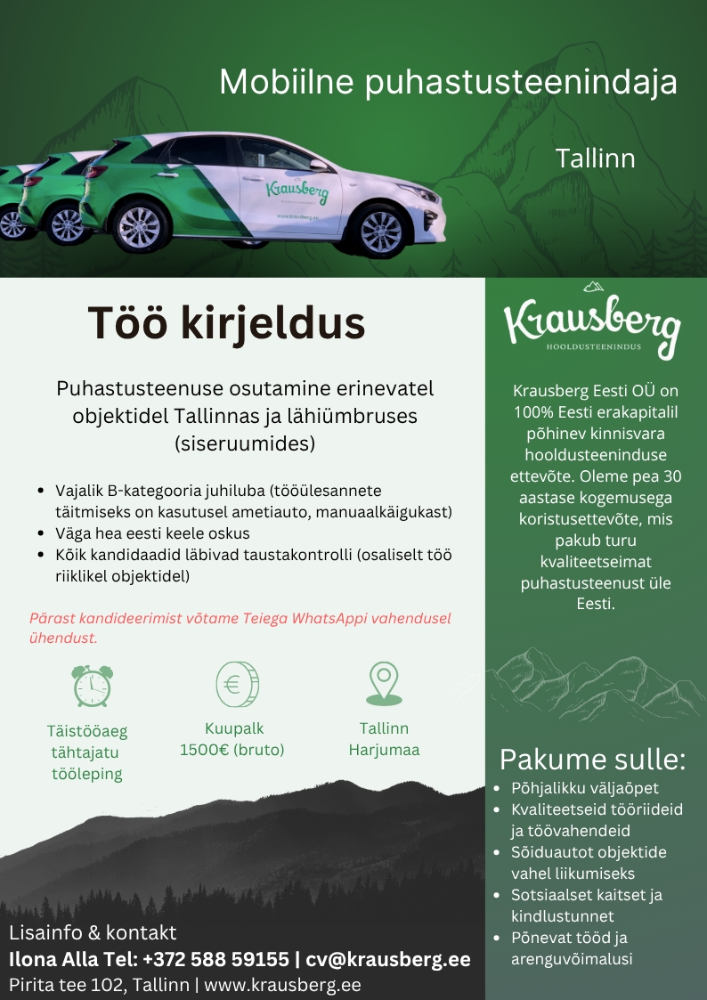 Krausberg Eesti OÜ Mobiilne puhastusteenindaja