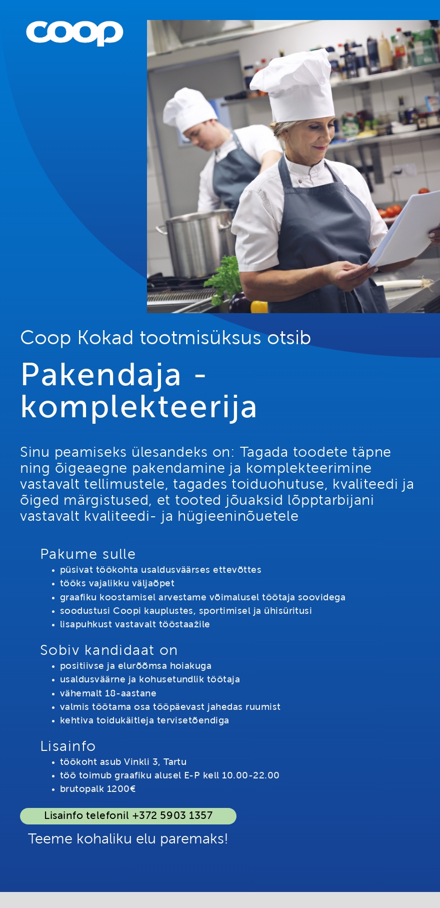 Coop Eesti Keskühistu Pakendaja-komplekteerija
