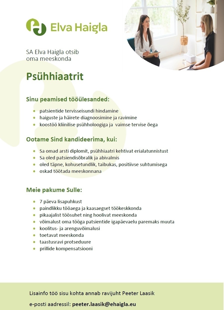 ELVA HAIGLA SA Psühhiaater
