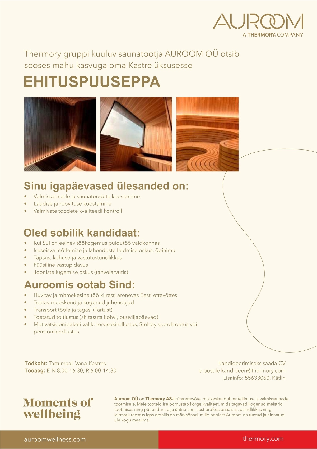 Auroom OÜ Ehituspuusepp (Kastre)
