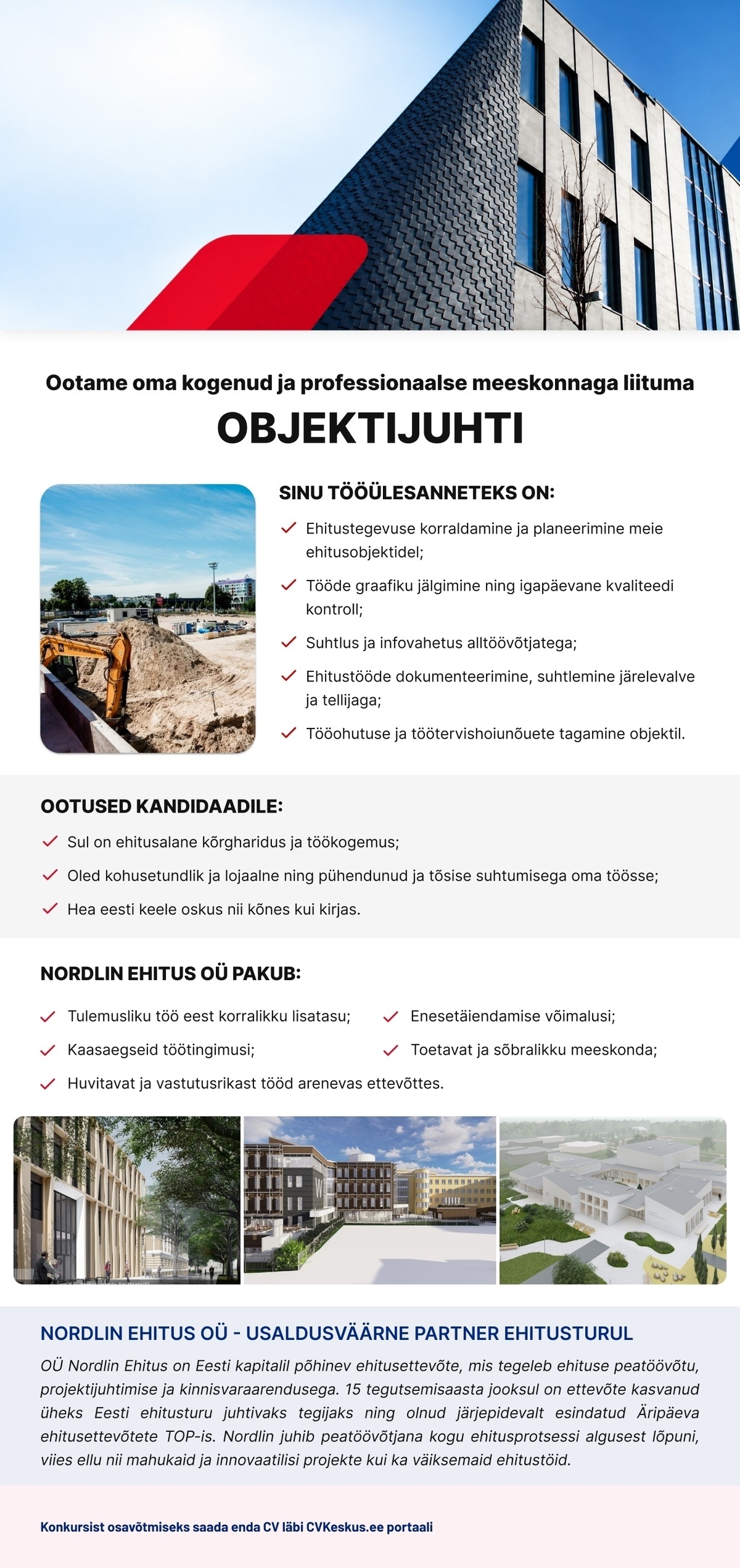 NORDLIN EHITUS OÜ Objektijuht