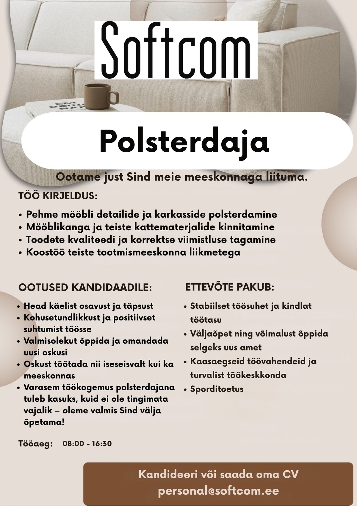 Softcom OÜ Polsterdaja