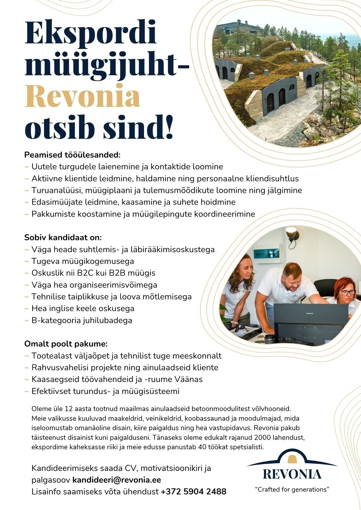 REVONIA OÜ Ekspordi müügijuht
