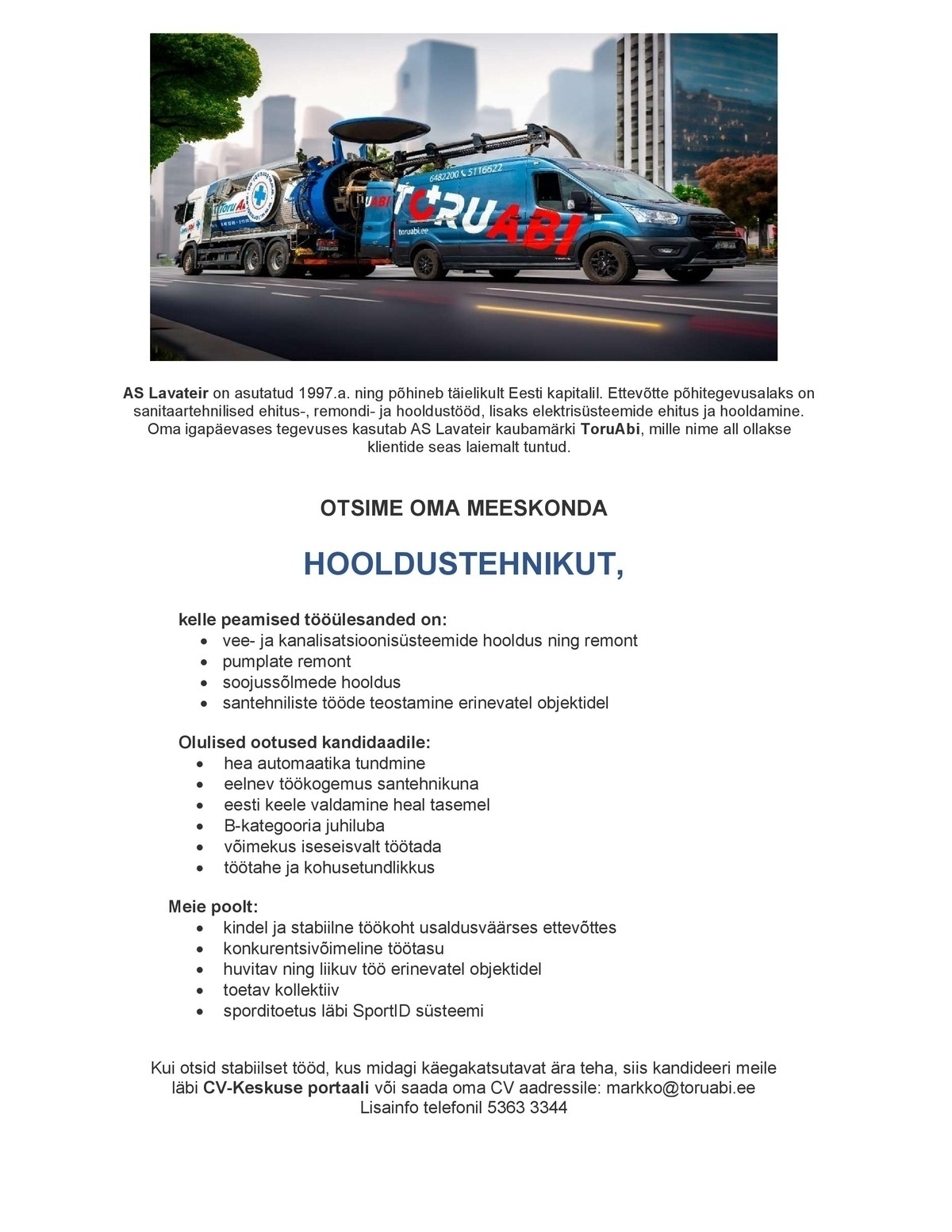 Lavateir AS Hooldustehnik
